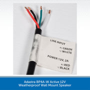 Adastra BP4A-W Active 12V Weatherproof Wall Mount Speaker