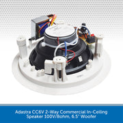 Adastra CC6V 2-Way Commercial In-Ceiling Speaker 100V/8ohm, 6.5" Woofer