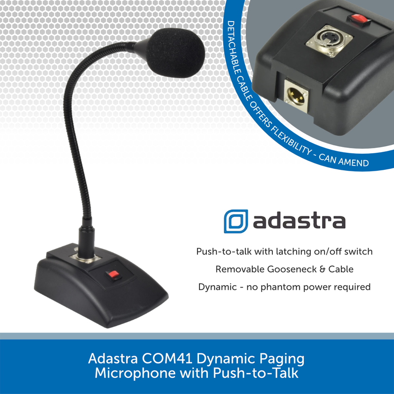 Adastra COM41 Dynamic Paging Microphone with Push-to-Talk