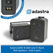 Adastra B30V-B 100V Line 4" Black Wall Speakers