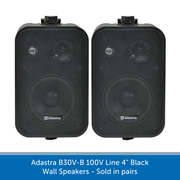 Adastra B30V-B 100V Line 4" Black Wall Speakers