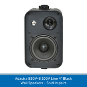Adastra B30V-B 100V Line 4" Black Wall Speakers