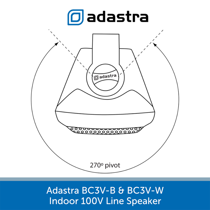 Adastra BCV Series Indoor Wall Mount Speakers for Background Music & Voice - Black or White