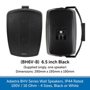 Adastra BHV Series Wall Speakers - IP44 Weatherproof, 100V or 16 Ohm, Choose Black or White
