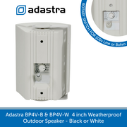 Showing the back of the Adastra BP4V-B & BP4V-W  4 inch Weatherproof Outdoor Speaker