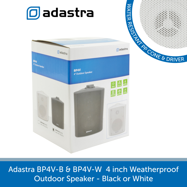 Showing a box for a Adastra BP4V-B & BP4V-W  4 inch Weatherproof Outdoor Speaker