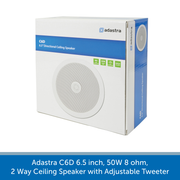 Adastra C6D 6.5 inch, 50W 8 ohm, 2 Way Ceiling Speaker with Adjustable Tweeter