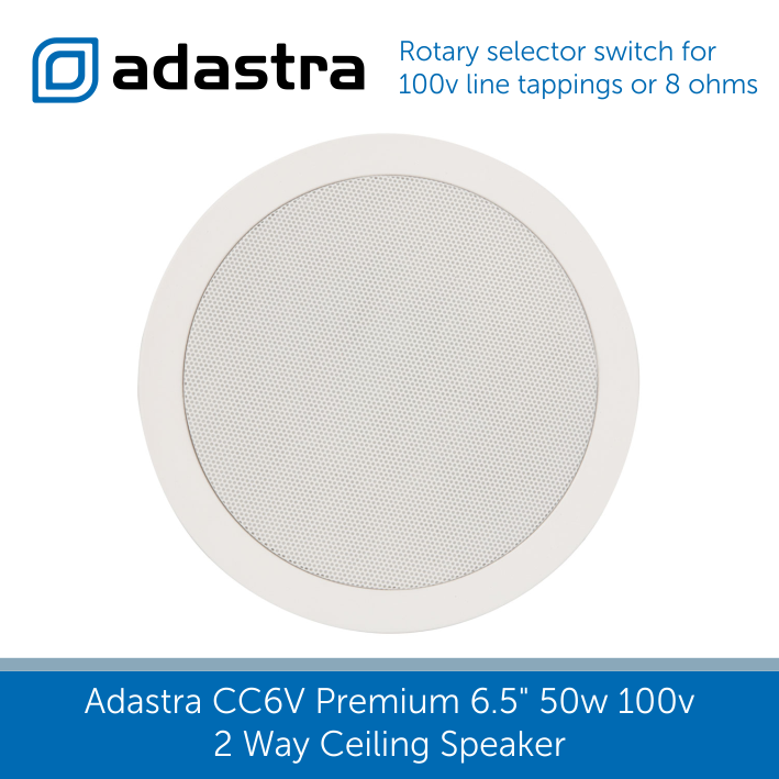 Front view Adastra CC6V Premium 6.5" 50w 100v Ceiling Speaker