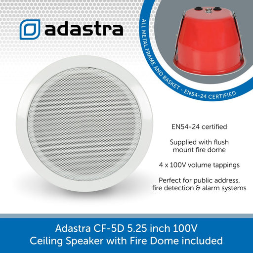Adastra CF-5D 5.25 inch 100V Ceiling Speaker with Fire Dome included
