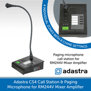 Adastra Paging microphone for RM244V mixer amp