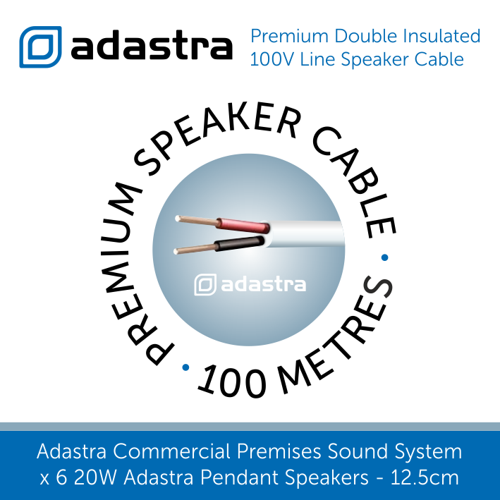 Adastra premium double insulated 100v Line Speaker Cable