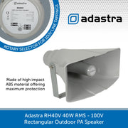 Adastra RH40V 40W 100V Rectangular Outdoor PA Speaker