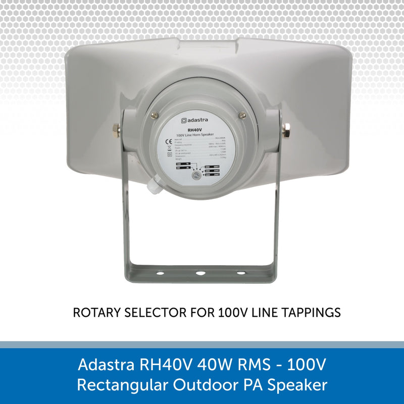 Showing the back of a Adastra RH40V 40W 100V Rectangular Outdoor PA Speaker