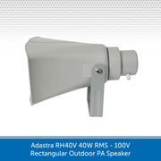 Side view of a Adastra RH40V 40W 100V Rectangular Outdoor PA Speaker
