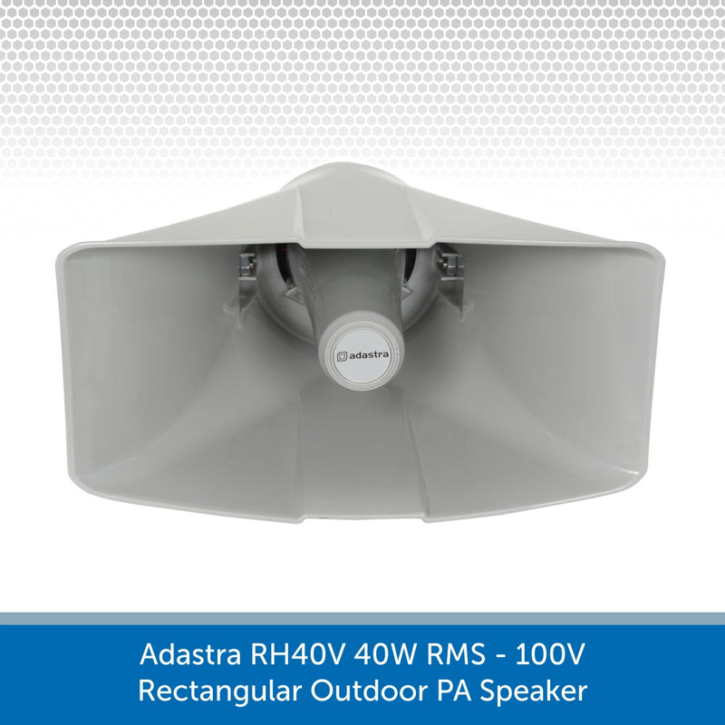 Front view of a Adastra RH40V 40W 100V Rectangular Outdoor PA Speaker
