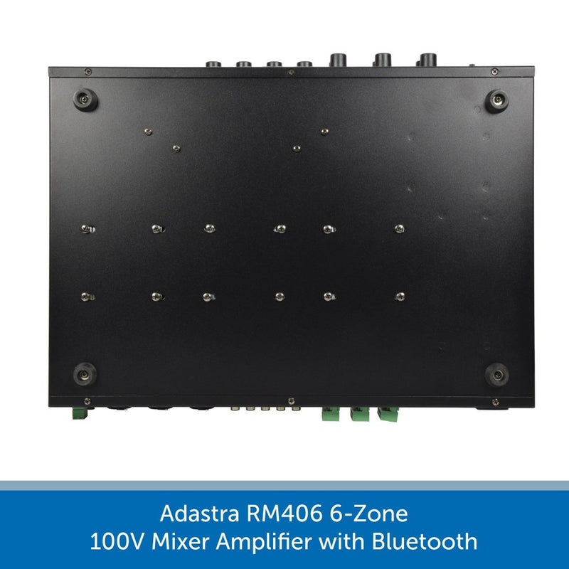 Adastra RM406 6-Zone 100V Mixer Amplifier with Bluetooth and built-in media player