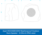 Showing the size of a Apart ROCK608 