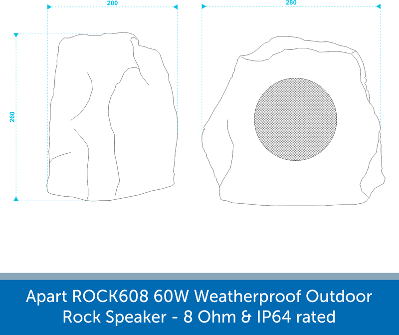 Showing the size of a Apart ROCK608 