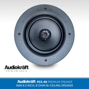 AudioKraft PCS-40 - Premium 40W 6.5 inch, 8 Ohm In-Ceiling Speaker