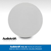 AudioKraft PCS-40 - Premium 40W 6.5 inch, 8 Ohm In-Ceiling Speaker