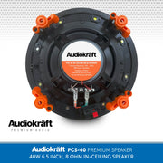 AudioKraft PCS-40 - Premium 40W 6.5 inch, 8 Ohm In-Ceiling Speaker