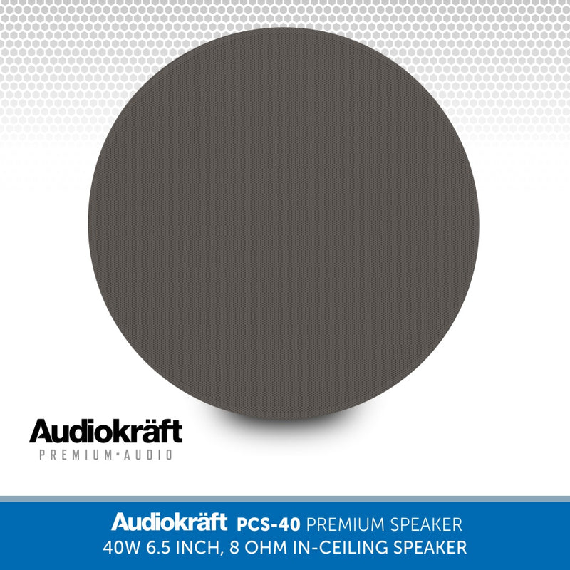 AudioKraft PCS-40 - Premium 40W 6.5 inch, 8 Ohm In-Ceiling Speaker