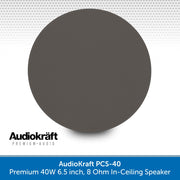 AudioKraft PCS-40 - Premium 40W 6.5 inch, 8 Ohm In-Ceiling Speaker - Easy to fit design