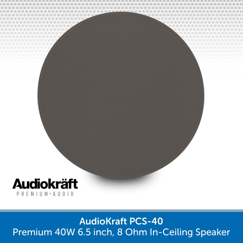 AudioKraft PCS-40 - Premium 40W 6.5 inch, 8 Ohm In-Ceiling Speaker - Easy to fit design