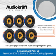 AudioKraft PCS-60 - Premium 60W 6.5 inch, 8 Ohm In-Ceiling Speaker - Easy to fit design