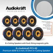 AudioKraft PCS-60 - Premium 60W 6.5 inch, 8 Ohm In-Ceiling Speaker - Easy to fit design