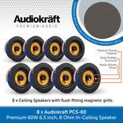AudioKraft PCS-60 - Premium 60W 6.5 inch, 8 Ohm In-Ceiling Speaker - Easy to fit design