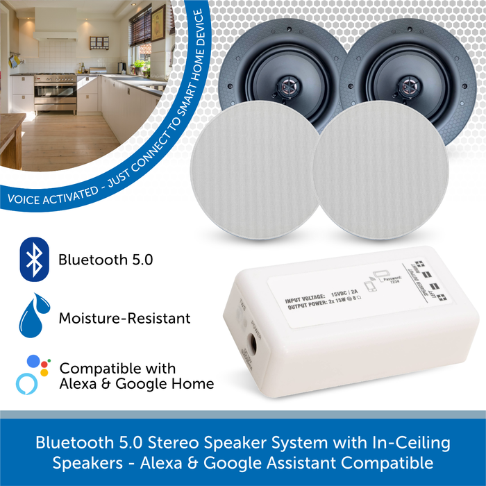 Ceiling Speaker Google Home Mini Flush Mount Bluetooth Stereo