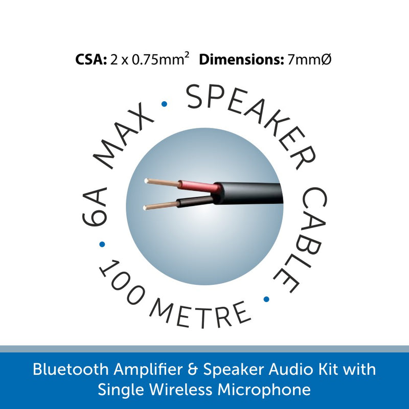 Bluetooth Amplifier & Speaker Audio Kit with Single Wireless Radio Mics
