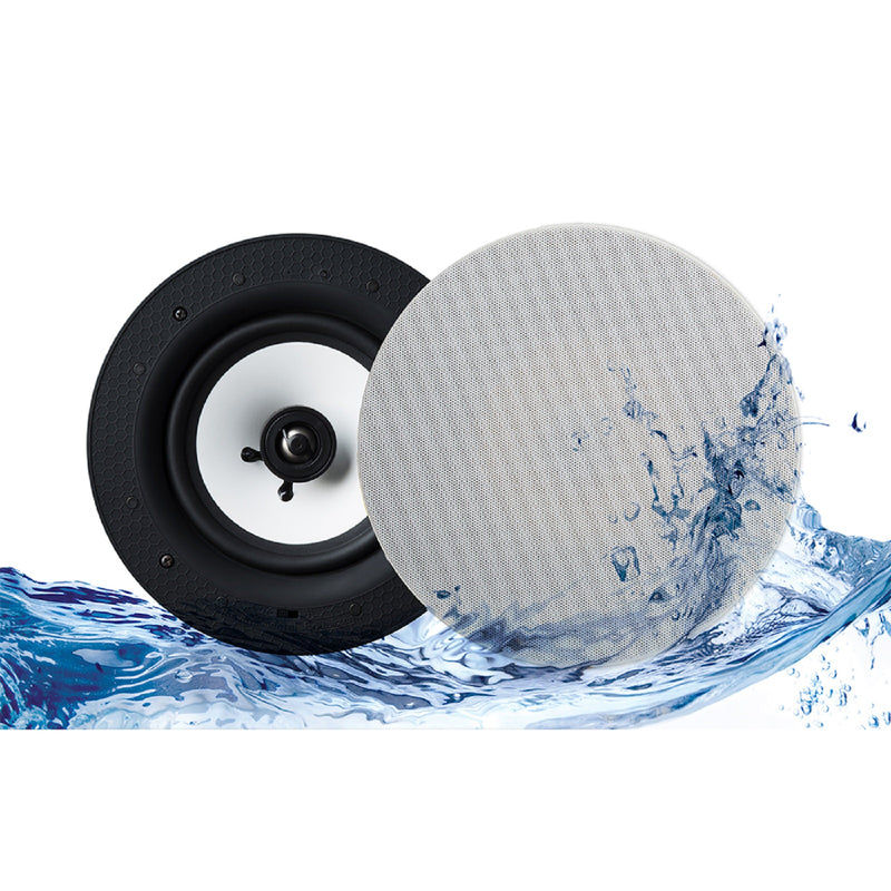 Lithe Audio 6.5 inch 2-Way Passive IP44 Waterproof In-Ceiling Speakers (Pair)