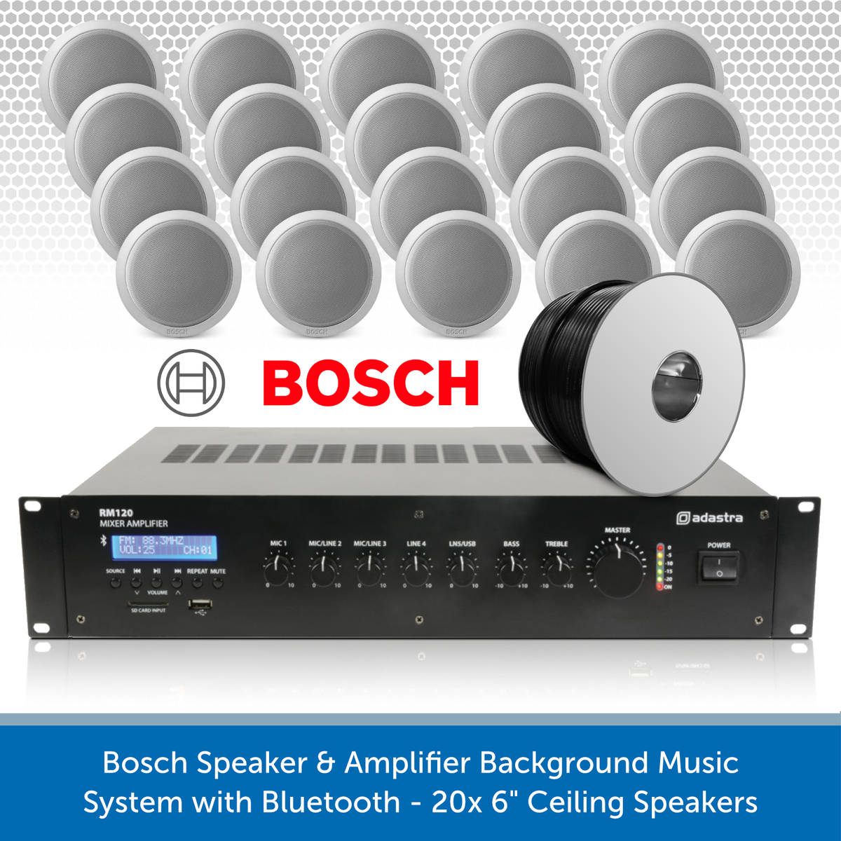 Bosch Ceiling Speaker Amplifier Bluetooth Music System Audio Volt