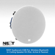 NEXT Audiocom C6B Pro, Wireless Bluetooth In-Ceiling Speaker Kit (Pair, Active & Passive)