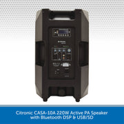 Citronic CASA-10A 220W Active PA Speaker with Bluetooth DSP & USB/SD