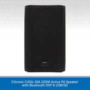 Citronic CASA-10A 220W Active PA Speaker with Bluetooth DSP & USB/SD