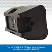 Citronic CASA-10A 220W Active PA Speaker with Bluetooth DSP & USB/SD