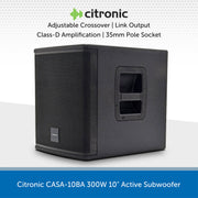 Citronic 700W 2.1 System with CASA-8A Speakers and CASA-10BA Subwoofer
