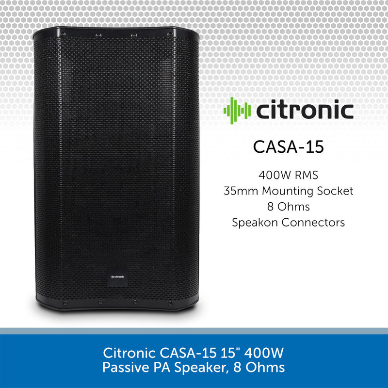 Citronic CASA-15 15" 400W Passive PA Speaker, 8 Ohms