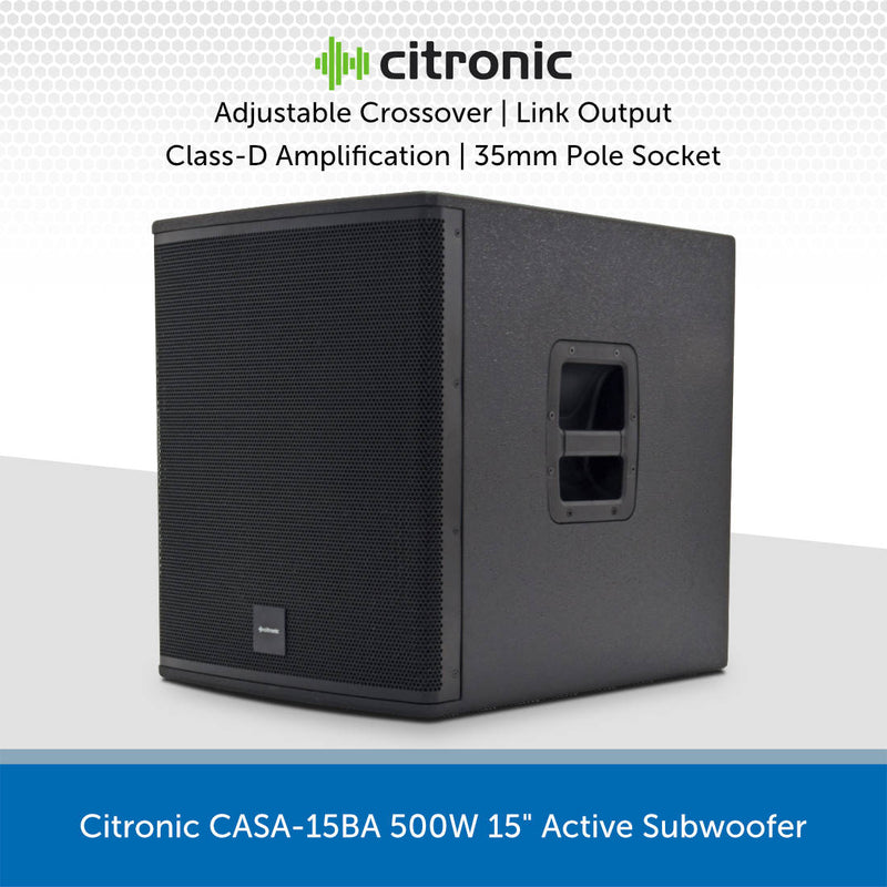 Citronic CASA-15BA 15" 500W Active PA Subwoofer
