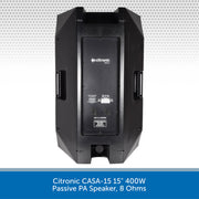 Citronic CASA-15 15" 400W Passive PA Speaker, 8 Ohms