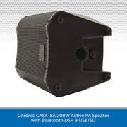 Citronic CASA-8A 200W Active PA Speaker with Bluetooth DSP & USB/SD