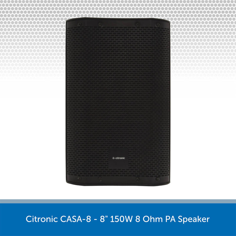 Citronic CASA-8 8" 150W Passive PA Speaker, 8 Ohms