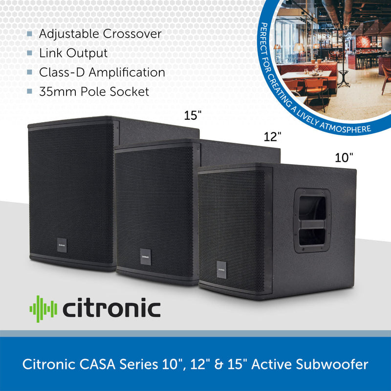 Citronic CASA-12BA 12" 400W Active Subwoofer