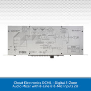 Cloud Electronics DCM1 - Digital 8-Zone Audio Mixer with 8-Line & 8-Mic Inputs 2U