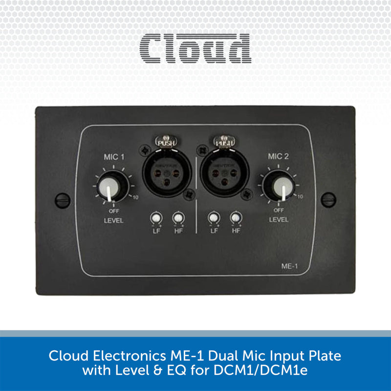 Cloud Electronics ME-1 Dual Mic Input Plate with Level & EQ for DCM1/DCM1e