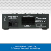 Studiomaster Club XS 6+ 6-Channel Bluetooth Audio Mixer