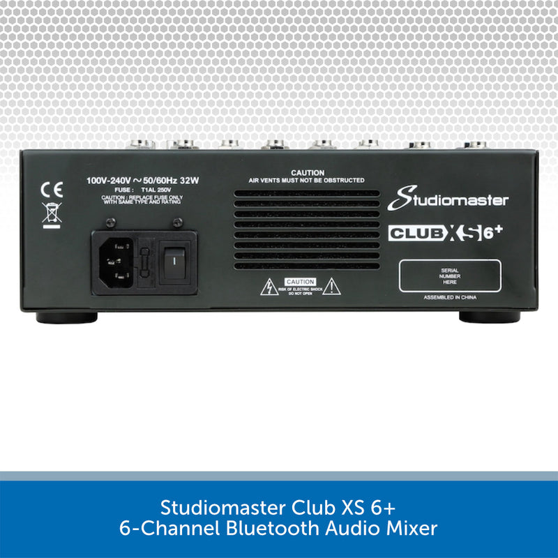 Studiomaster Club XS 6+ 6-Channel Bluetooth Audio Mixer